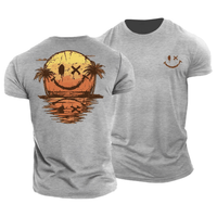 Sommer Smiley Meer T-Shirt – Grau