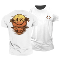 Sommer Smiley Meer T-Shirt – Weiß