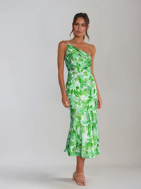 SOLE  | Blumiges Sommerkleid – Grün