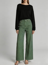 Solveig | Weite High-Waist Palazzohose – Grün