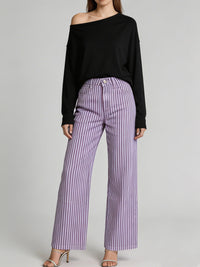 Solveig | Weite High-Waist Palazzohose – Lila