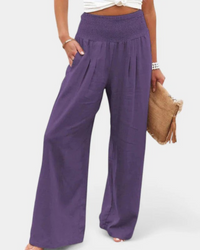 Sommerhose mit hoher Taille für Damen | Leichte – Lila