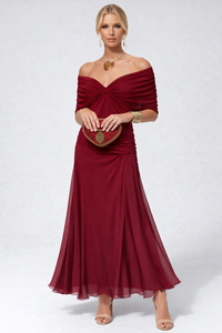 Sophie | Leichtes Elegantes Blumen Midikleid – Marsala Rot