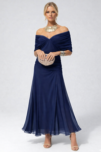 Sophie | Leichtes Elegantes Blumen Midikleid – Blau