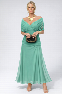 Sophie | Leichtes Elegantes Blumen Midikleid – Wassergrün
