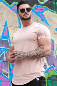 Sportliches Herren-T-Shirt in schmaler Passform | kurzarm – Rosa