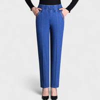 Maira™ | Damenjeans mit Seitentaschen und Elastischer Taille – Blau