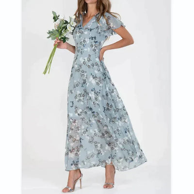 Floria - Rüschen V-Ausschnitt Kleid