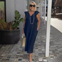 Stefanie | Ärmelloses Kleid – Marine