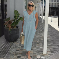 Stefanie | Ärmelloses Kleid – Hellblau
