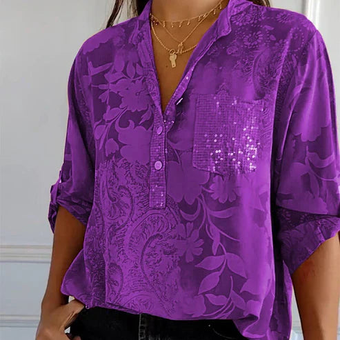 Langärmlige Bluse mit Blumendruck