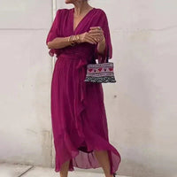 Myra | Elegantes und bequemes Kleid für Frauen – Rotviolett