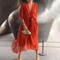 Myra | Elegantes und bequemes Kleid für Frauen – Orange