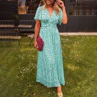 Romy | Sommerkleid mit V-Ausschnitt – Grün