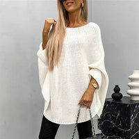 Grobstrickpullover Damen | Langer Ärmel Mit Bootsausschnitt – Weiß