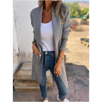 IMKE - LANGER CARDIGAN MIT OFFENEM SCHNITT – Grau