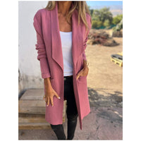 IMKE - LANGER CARDIGAN MIT OFFENEM SCHNITT – Rosa