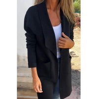 IMKE - LANGER CARDIGAN MIT OFFENEM SCHNITT – Schwarz