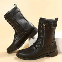 Bella - Eleganter Schnürstiefel – Schwarz
