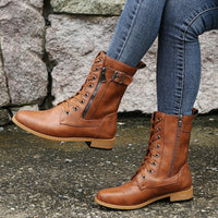 Bella - Eleganter Schnürstiefel – Braun