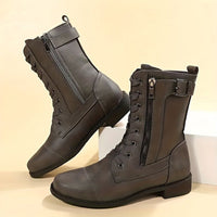 Bella - Eleganter Schnürstiefel – Grau