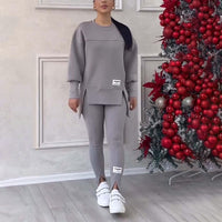 Elara |  Damen Sweatshirt Leggings-Set – Dunkelgrau