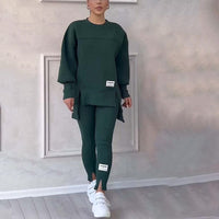 Elara |  Damen Sweatshirt Leggings-Set – Grün