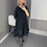 Demi | Ausgestelltes Midikleid mit Punktedekor – Schwarz
