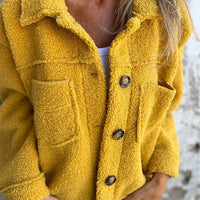 Dion | Kurze Jacke mit Revers – Gelb