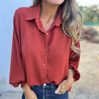 Anthea - Bluse mit zarten Ballonärmeln – Rot