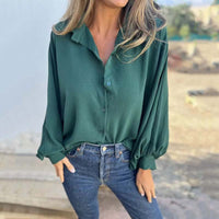 Anthea - Bluse mit zarten Ballonärmeln – Grün