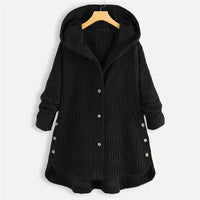 WINNIFREDA - CORDJACKE MIT KAPUZE – Schwarz