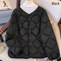 Stacey | Quiltierte Winterjacke mit Knöpfen für Damen – Schwarz