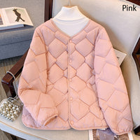 Stacey | Quiltierte Winterjacke mit Knöpfen für Damen – Rosa
