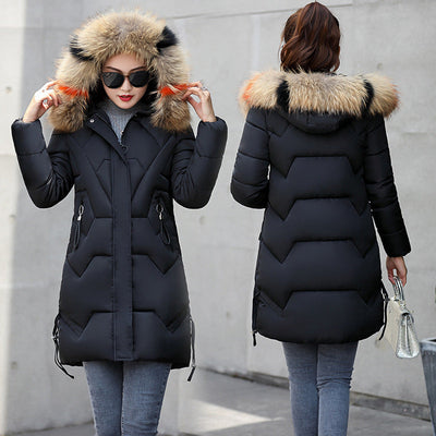 Meller | Damen Winter Pufferjacke mit Futter aus Kunstpelz an der Kapuze