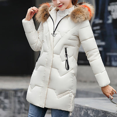 Meller | Damen Winter Pufferjacke mit Futter aus Kunstpelz an der Kapuze