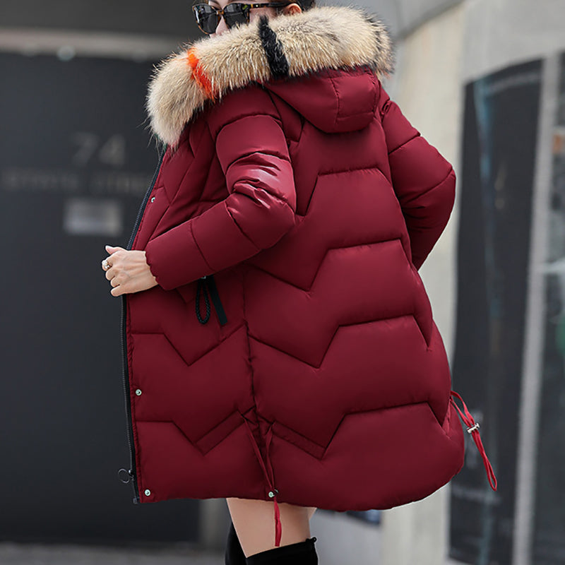 Meller | Damen Winter Pufferjacke mit Futter aus Kunstpelz an der Kapuze