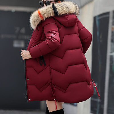 Meller | Damen Winter Pufferjacke mit Futter aus Kunstpelz an der Kapuze