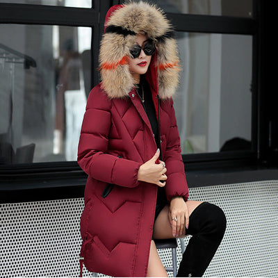 Meller | Damen Winter Pufferjacke mit Futter aus Kunstpelz an der Kapuze