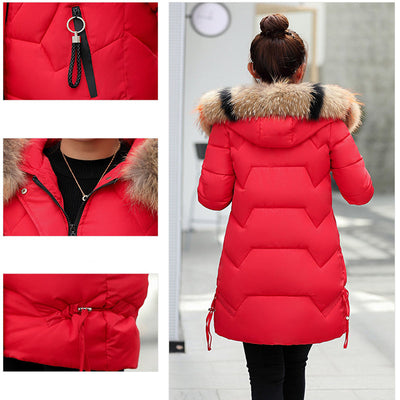 Meller | Damen Winter Pufferjacke mit Futter aus Kunstpelz an der Kapuze