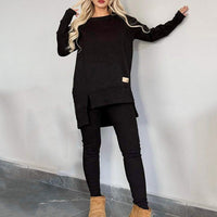 BRUNHILDE - SET AUS OVERSIZE-PULLOVER UND HOSE – Schwarz