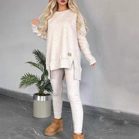 BRUNHILDE - SET AUS OVERSIZE-PULLOVER UND HOSE – Weiß