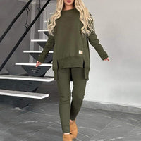 BRUNHILDE - SET AUS OVERSIZE-PULLOVER UND HOSE – Grün
