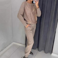 VERENA - SET AUS SWEATSHIRT UND JOGGINGHOSE – Braun