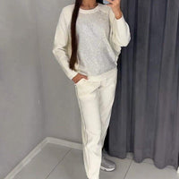 VERENA - SET AUS SWEATSHIRT UND JOGGINGHOSE – Weiß