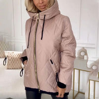 Daphne | Warme Steppjacke mit Kapuze – Rosa