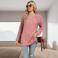 BERTRAM - STRICKPULLOVER MIT DEKORATIVEN KNÖPFEN – Rosa