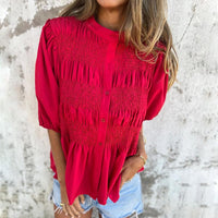 Aukje™ Chique Ibiza-Style-Bluse – Rot