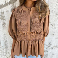 Aukje™ Chique Ibiza-Style-Bluse – Braun