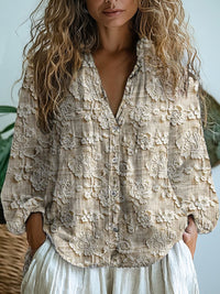 Liliana – Elegantes Baumwoll-Top – Beige